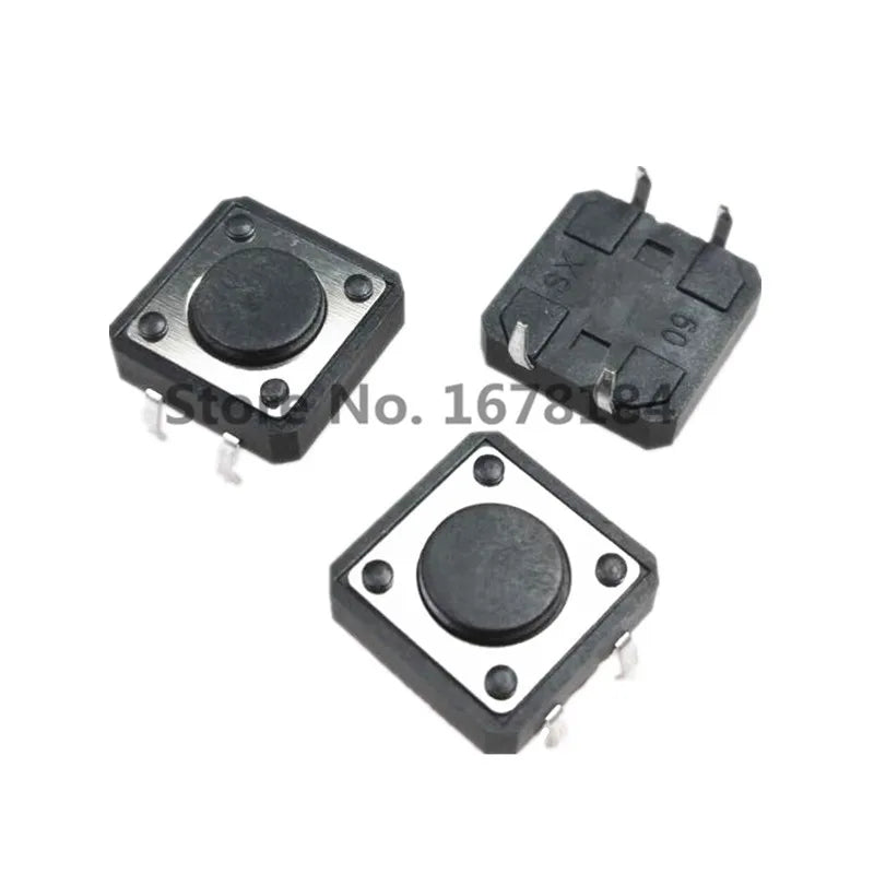 50Pcs 12 x 12mm x 4.3mm 12*12*4.3H Panel PCB Momentary Tactile Tact Push Button Switch DIP