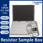 SMD Resistor Box 1% 0402 0603 0805 1206 Resistor Assortment Kit component 128 Values 0R-1M sample boxes