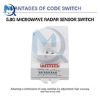 AC85-250V TDL-1918 5.8G Microwave Radar Sensor Switch Fully Automatic Induction Microwave Detector Radar Switch