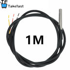 DS18B20 Temperature Sensor Module Kit Waterproof 100CM Digital Sensor Cable Stainless Steel Probe Terminal Adapter For Arduino