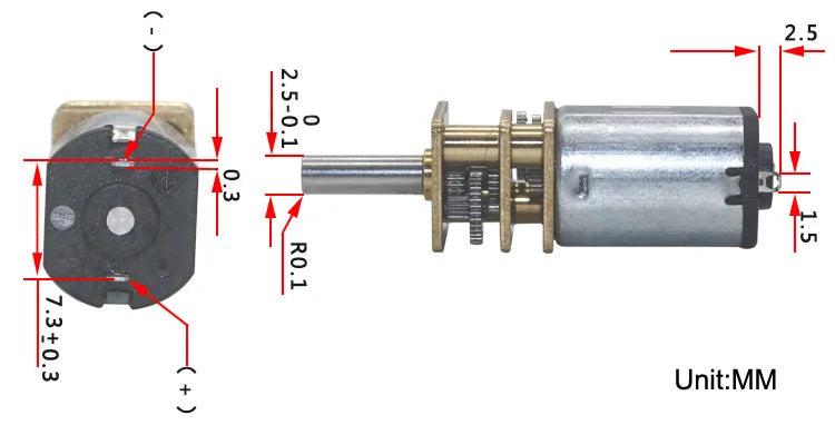 Bringsmart 3V 6V 12V 15-1500RPM N20 DC Gear Motor Reversed Control Low Noise for DIY Electronic Equipment Toys Mini Machine