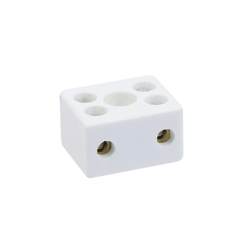 5PCS /Lot 2 Postion 5 Hole Ceramic Wiring Terminal Block High Frequency Porcelain Dual Row Wire Connector