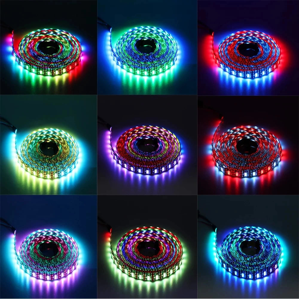 WS2812B USB LED Strip RGB WS2812 Addressable Pixel Tape 14Keys Remote Controller For TV Back Under Cabinet Lamp 1-5M DC5V