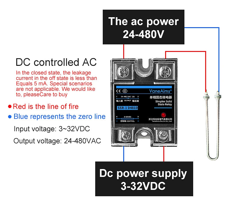Solid State Relay Single Phase SSR 220V 25A 40A Output SSR-25DA SSR-40DA SSR-40AA SSR-40DD Relay Module for Temperature Control