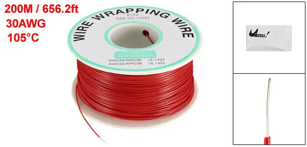 0.58mm Wire OD 200M 250M Electrical Wire Wrapping Wire Tin Plated Copper Wire PCB Solder Cable P/N DM-30-1000 30 AWG for Laptop