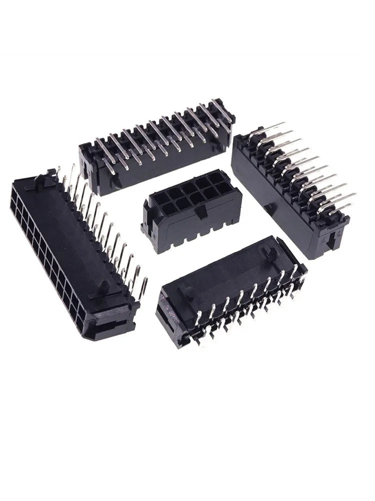 10Sets Micro-Fit 3.0 MM Receptacle Housing Dual Row 2 4 6 8 10 12 14 16 18 20 24 Circuits + Right Angle Header + Crimp Terminal