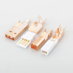 Hi-End Rose Gold Plated USB Connector USB A+USB B Type A-B Plug For DIY USB Cable Taiwan Made