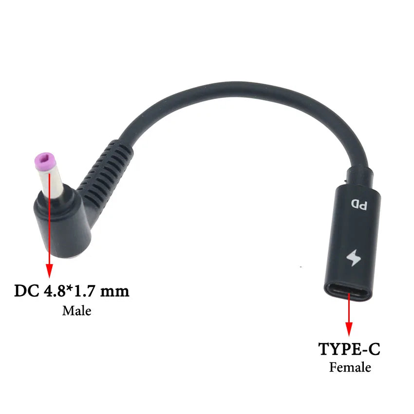 Cltgxdd USB 3.1 Type C Female to 4.0*1.35 5.5*2.5 4.5*3.0 4.0*1.7mm Male DC Plug Jack PD Power Charger Adapter Connector Cable