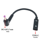 Cltgxdd USB 3.1 Type C Female to 4.0*1.35 5.5*2.5 4.5*3.0 4.0*1.7mm Male DC Plug Jack PD Power Charger Adapter Connector Cable