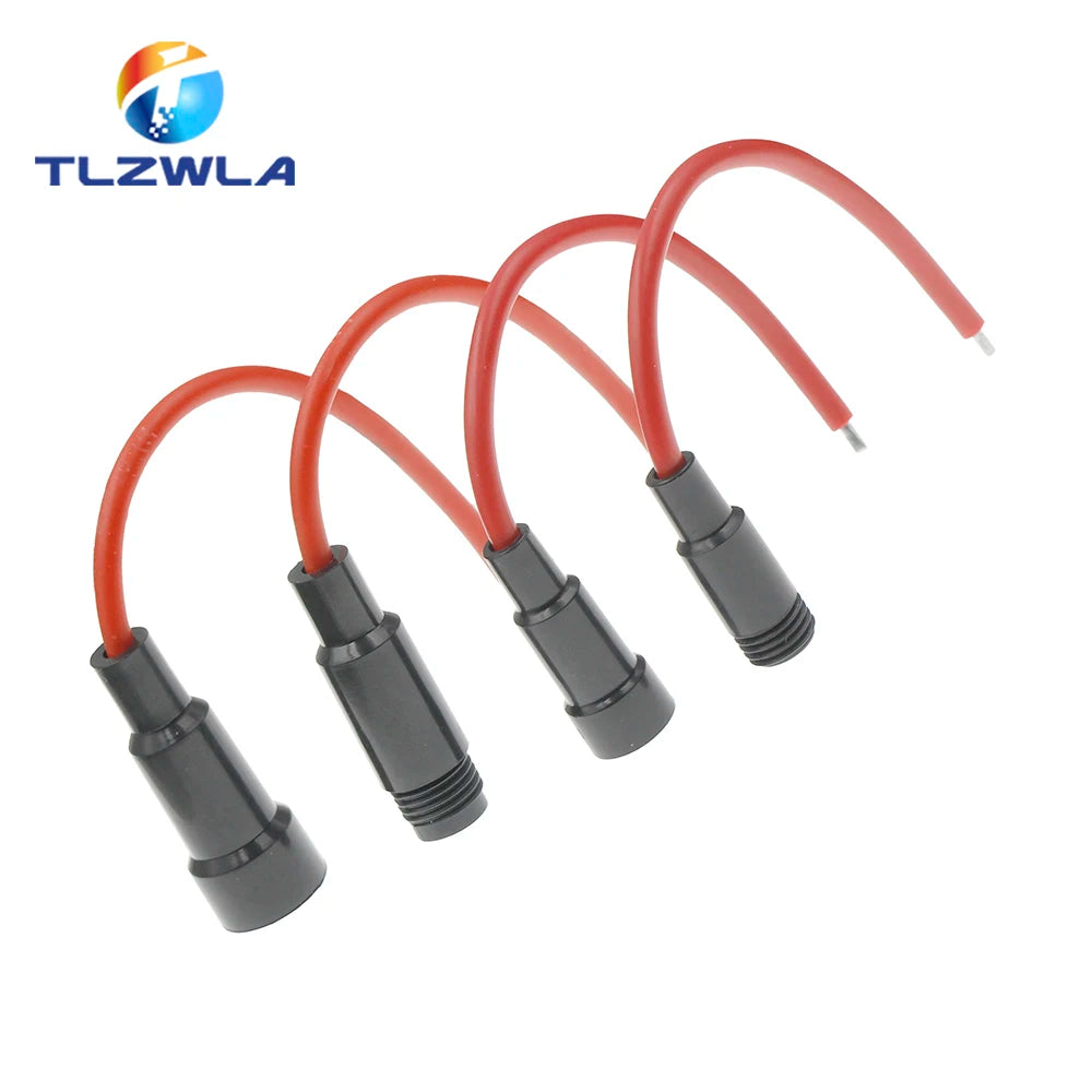 5PCS 5*20mm 6*30mm Glass Fuse Holder Screw Type 5X20mm with 22 20 18 16 14AWG Wire Cable 250V 5X20MM Glass Fuse Tube Fuse Casing