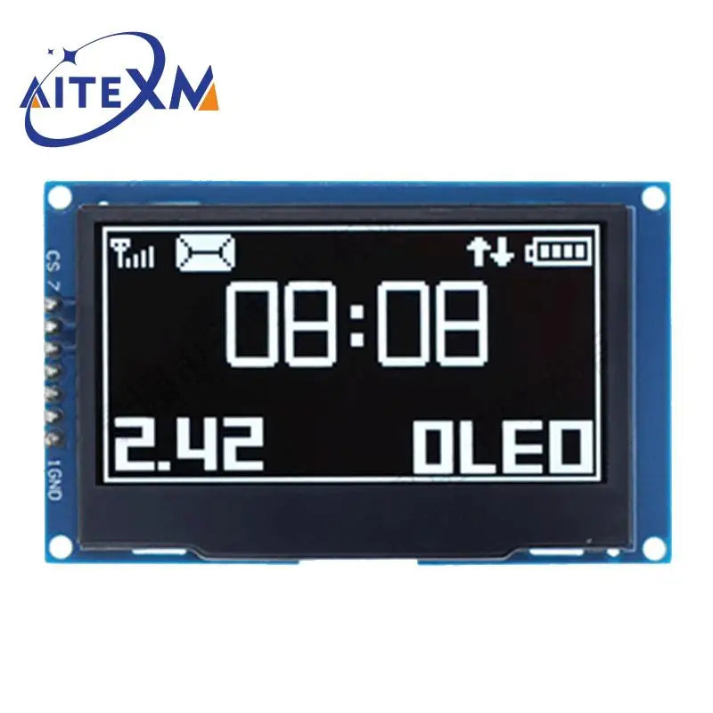 2.42 inch 2.42" OLED Display Module 128x64 LCD HD Screen Module SSD1309 7 Pin SPI/IIC I2C Serial Interface for Arduino UNO R3