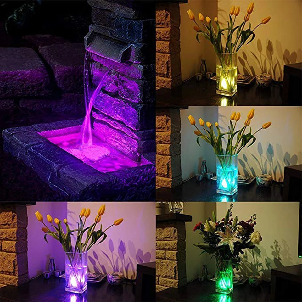 Underwater RGB Submersible Lights Wireless LED Car Interior Ambient Light Remote Control Decor Auto Roof Foot Atmosphere Lamp