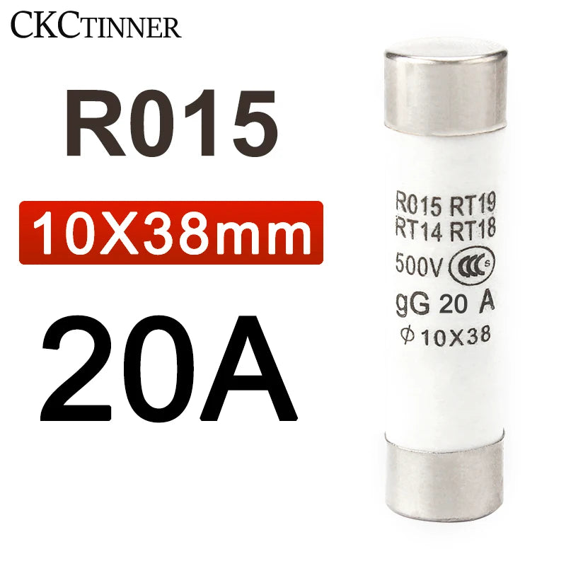 10Pcs 10*38 Fast blow Ceramic Fuse 10x38mm Fuse 500V  1A 2A 3A 4A 5A 6A 8A 10A 16A 20A 25A 32A  RO15 RT19 RT14 RT18