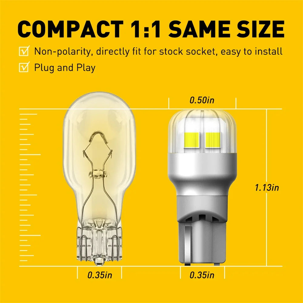AUXITO 2Pcs T15 LED Lamp Light W16W LED Canbus No Error 12V 3030 SMD 912 921 Bulb Car Backup Reverse Light Auto Lamp 6000K White