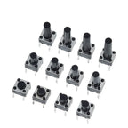 GREATZT 6X6X5/4.3/5.5/6/7/8/9/10/13MM Tact Switch Push Button Switch 12V 4PIN DIP Micro Switch For TV/Toys/home use Button