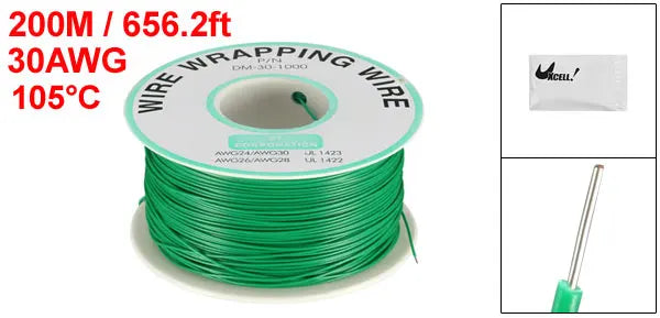 0.58mm Wire OD 200M 250M Electrical Wire Wrapping Wire Tin Plated Copper Wire PCB Solder Cable P/N DM-30-1000 30 AWG for Laptop
