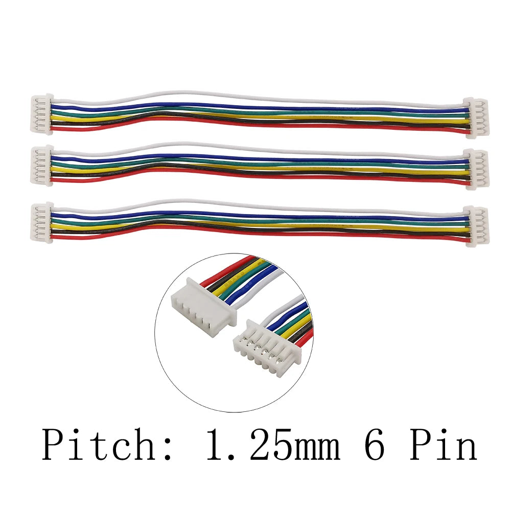 10Pcs JST 1.25mm 1.25 Female Wire Cable Connectors Double Head JST 1.25 Electronic Wire Connector Lenght 10CM 15CM 20CM 30CM