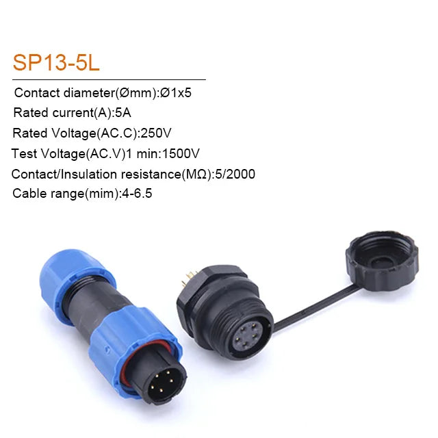 Waterproof Connector IP68 SP13 2/3/4/5/6/7/9PIN  Male Plug & Female Socket  Panel Mount Wire Cable Connector Aviation Plug
