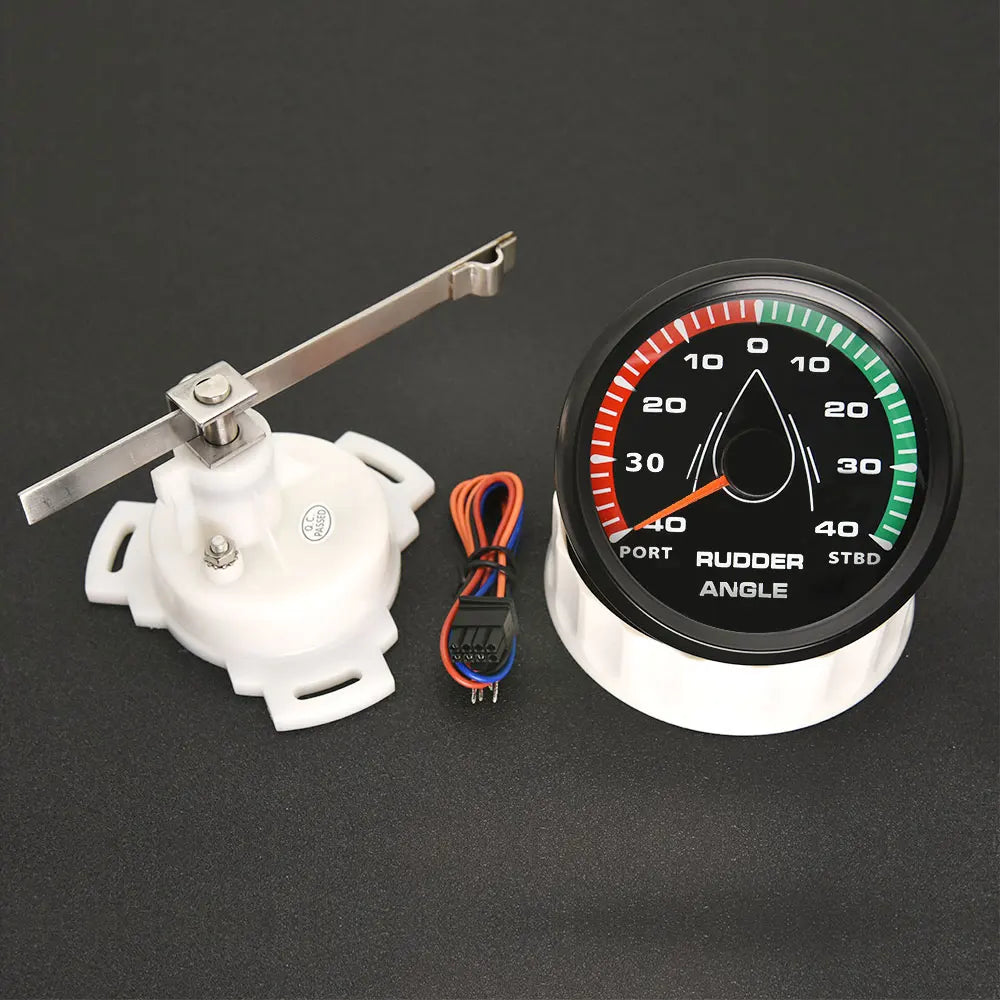 12V/24V STBD PORT Rudder Angle Meter 85mm Rudder Angle Indicator with 0-190 ohm Rudder Angle Sensor 7 Color Backlight Customized