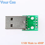 5pcs/1pc USB To DIP Adapter Pin Board Micro / Mini / Port USB Male and Female Head 2.0/3.0/3.1 Type-C to DIP Converter Plate
