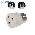 2pc E26 E27 Screw B22 Bayonet Rated 220V6A  Lamp Holder Light Base Socket to US EU AC Power Cord Outlets Plug Adapter Converter