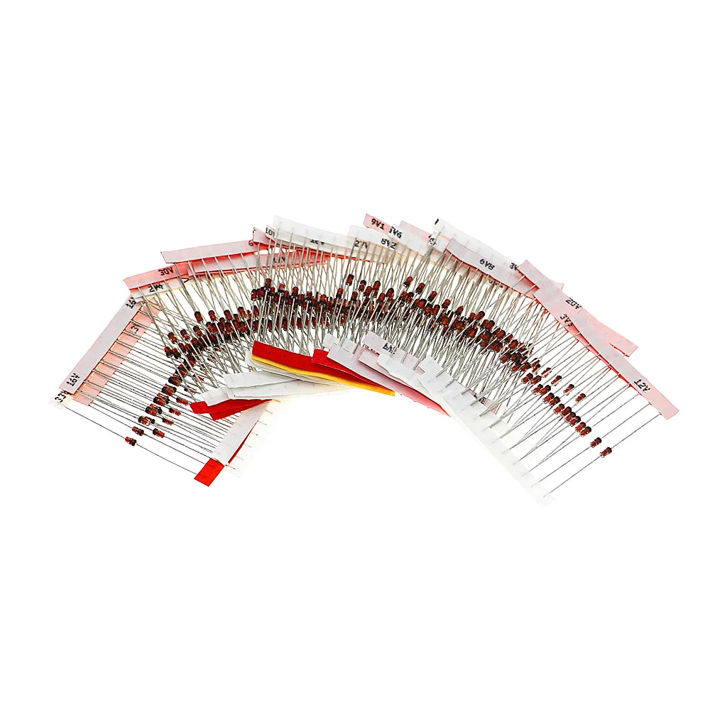 1W Zener Diode Assorted Kit (3V 3.3V 3.6V 5.1V 5.6V 7.5V 10V 12V 13V 15V 16V 18V 20V 22V 24V 30V 33V 39V) Assortment Set