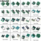 Cltgxdd 1pcs Data Charging Cable Jack Test Board with Pin Header 90/180 Degree USB 3.1 Type-C Female Male Connector