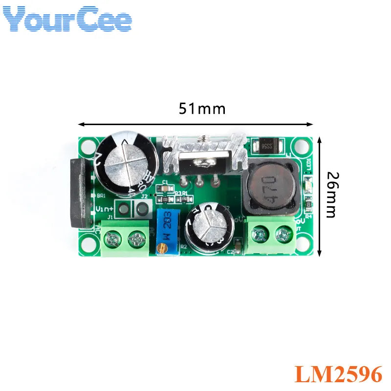 LM2596 LM2596HV AC/DC to DC Buck Step Down Converter Board Adjustable Power Supply Module