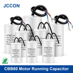 2Pcs CBB60 Motor Running Capacitor 450V Series AC Water Pump Startup Capacitors Start Motor Run 450VAC 3uF-80uF