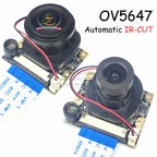 OV5647 Camera for Raspberry PI 4B 3B+ B Type Large Lens 75 175 Degree Night Vision Automatic Switching IR-CUT HD 5MP 1080P