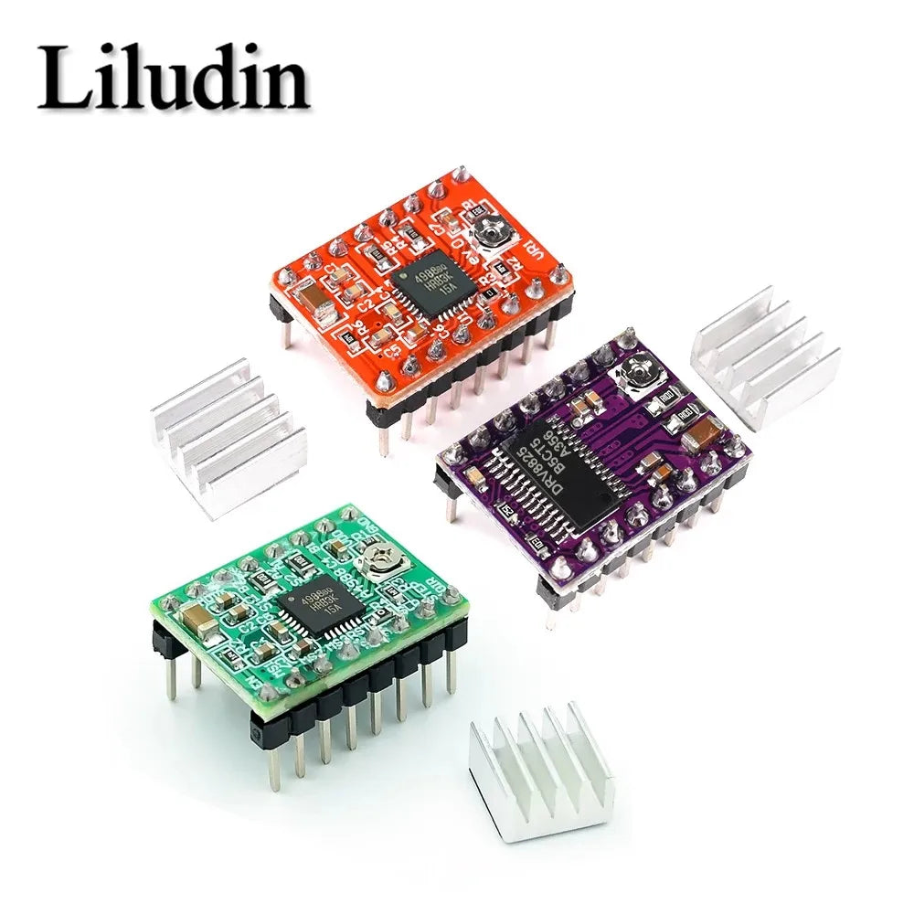 3D Printer Parts StepStick A4988 DRV8825 Stepper Motor Driver With Heat sink Carrier Reprap RAMPS 1.4