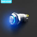 8mm Waterproof Metal Push Button Switch LED Light Self-locking/Latching Self-reset/Momentary 3V 6V 12V 24V 36V 48V 110V 220V
