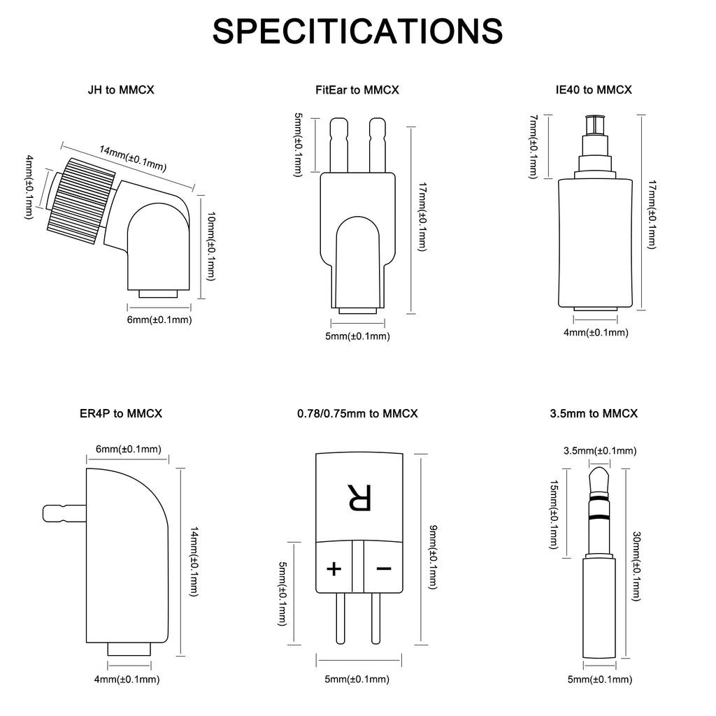 OKCSC MMCX Cable Connected to for Sony MDR EX1000 EX800 MDR7550 EX600 Earbuds Connector in Curved Shape Audio Jack Adapter