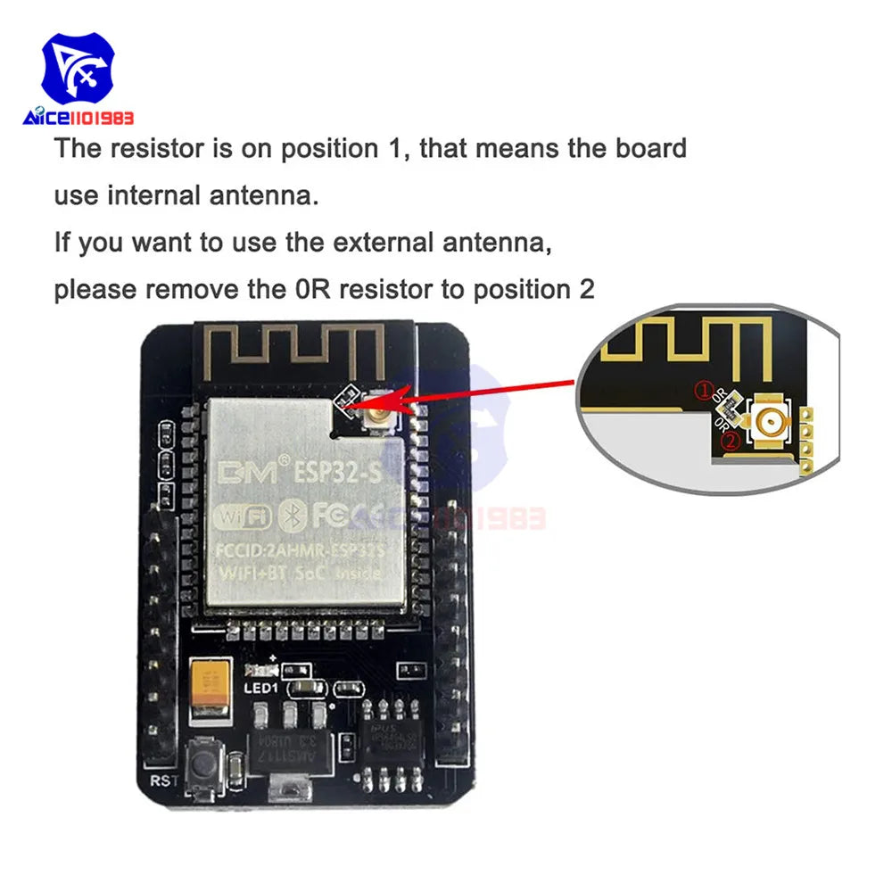 Diymore ESP32-CAM-MB CH340G USB Serial ESP32-S Wireless WiFi Bluetooth OV2640 2MP Camera Support Photo/Video Antenna for Arduino