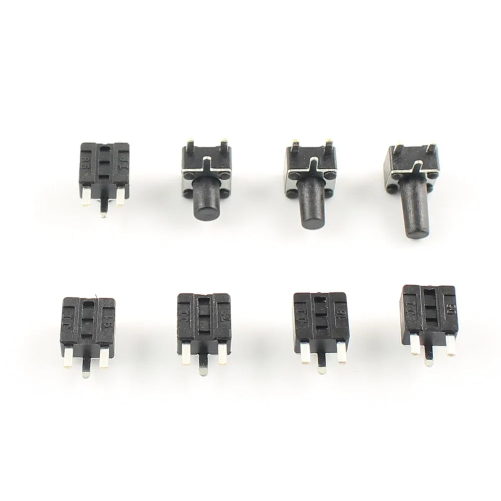 50pcs Micro Switch 4.5*4.5 Button Momentary Tactile Tact Push 3 Pin DIP Rgiht Angle 4.5x4.5x3.8/4.3/4.5/4.8/5/6/7/8 mm
