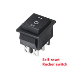 2PCS Self Reset Rocker Switch Momentary KCD4 Power Switch ON-OFF-ON Reset 3 Position 6 Pins 16A 250VAC/ 20A 125VAC