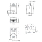 mini usb connector 5 pin Type B female DIP 2 straight-pin PCB soldering socket jack in-line connector