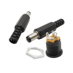 10Pcs (5Pairs) DC022 5.5 x 2.1mm 12V 3A DC Power Socket Plastic Male Plugs Female Socket Panel Mount Jack 5.5*2.1M Connector
