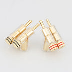 4pcs/set VB202G High Performance 24K Gold Plated Audio Banana Connectors 45Dgree Locking Banana Plug For Hifi Speaker Cable