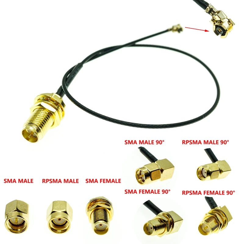 U.FL MHF1 UFL to RP-SMA SMA Female Male Antenna WiFi RF Coax Coaxial Pigtail 1.13  Cable ufl 1.13mm Pick Your Length