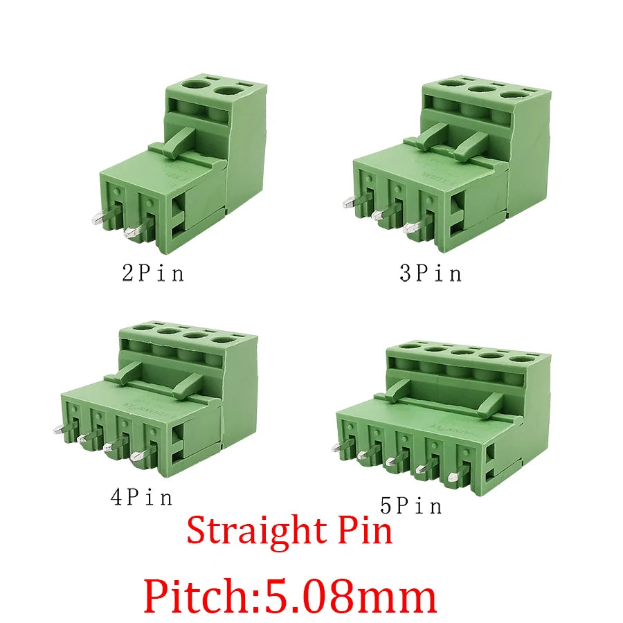 10/5 Pairs Pitch 5.08mm Terminal Block Connector 2EDG 5.08mm 2-12 Pin Pcb Screw Connector Terminal Block 2EDG Socket PCB	Screw