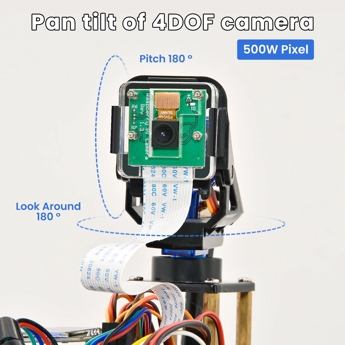 Keyestudio Raspberry Pi 4WD Robot Car Kit  5 Megapixels Camera Module Python Programming DIY Projects Kit For Raspberry Pi 4B