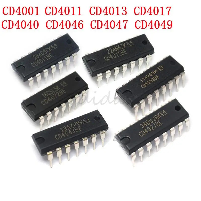 10PCS CD4001 CD4011 CD4013 CD4017 CD4040 CD4046 CD4047 CD4049 CD4051 CD4052 CD4053 CD4066 CD4067 CD4069 DIP14/16 Logic Chip New
