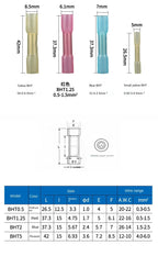 20/50pcs Wire Connection Pipe Terminal Heat Shrink Butt Crimp Terminals Waterproof Insulated Seal Wire Connectors Heat Shrinkab