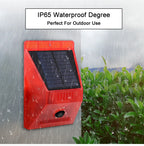 New Solar Infrared Motion Sensor Detector Waterproof 129dB Loud Remote Control Siren Security Alarm System For Home Yard Outdoor