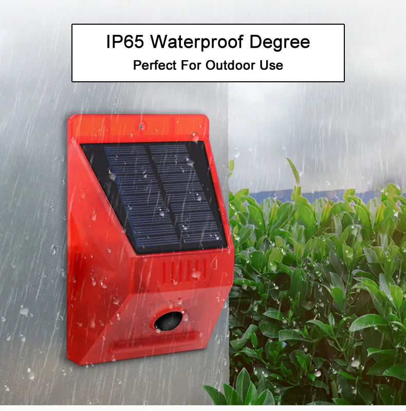 New Solar Infrared Motion Sensor Detector Waterproof 129dB Loud Remote Control Siren Security Alarm System For Home Yard Outdoor