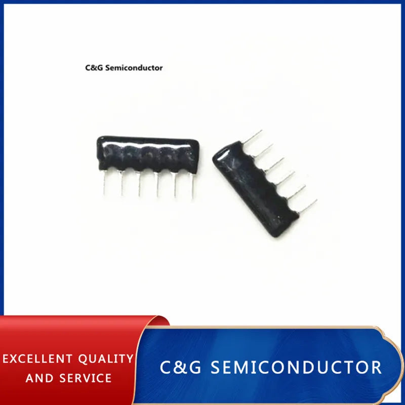 50PCS A06-103 SIP-6 10K Ohm 6 DIP exclusion Network Resistor array 5pin 6pin 7pin 8pin 9pin A09-103 1K 2.2K 4.7K 10K 47K 100K