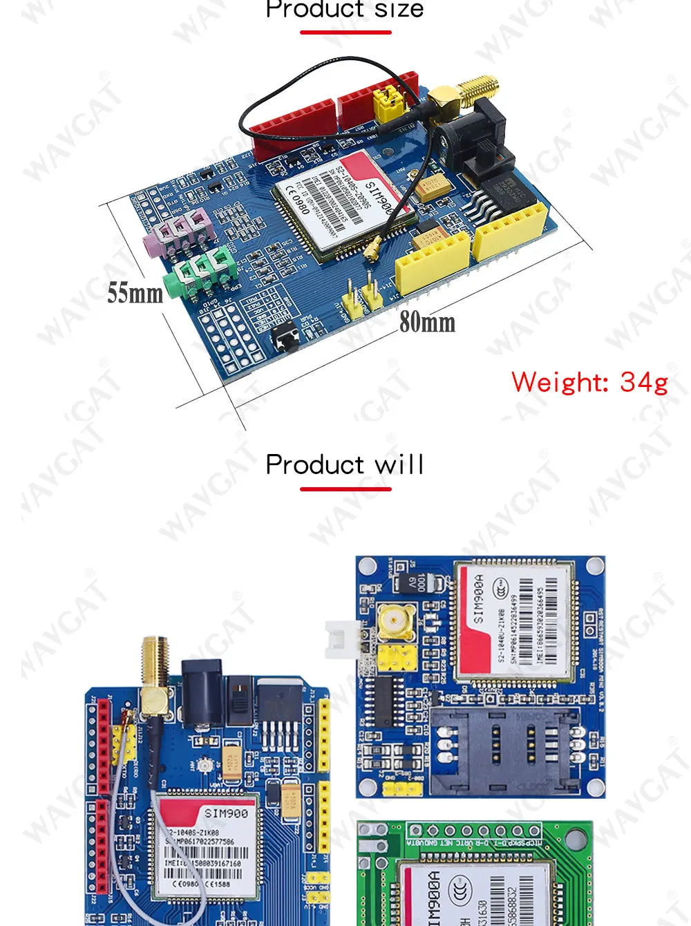 SIM900A SIM900 V4.0 Kit MINI Wireless Extension Module GSM GPRS Board Antenna Tested Worldwide Store for arduino