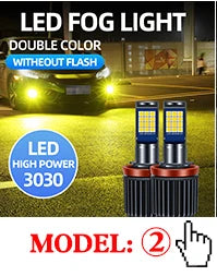 2PCS Strobe Car Fog Lamp H1 H3 H8 H11 LED 9005 HB3 9006 Hb4 H7 Auto Daytime Running Light Flash Driving Bulb White