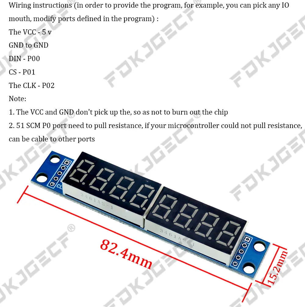 TM1637 4 Bits / TM1638 / MAX7219 8 bit Digital LED Display Module 7 Segment 0.36Inch Clock RED Anode Tube Four Serial Driver